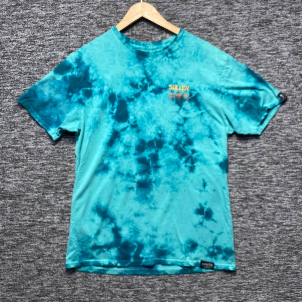 Sullen Art Collective Tattoo Tiger Skull T-Shirt Skater Blue Tie Dye Men L